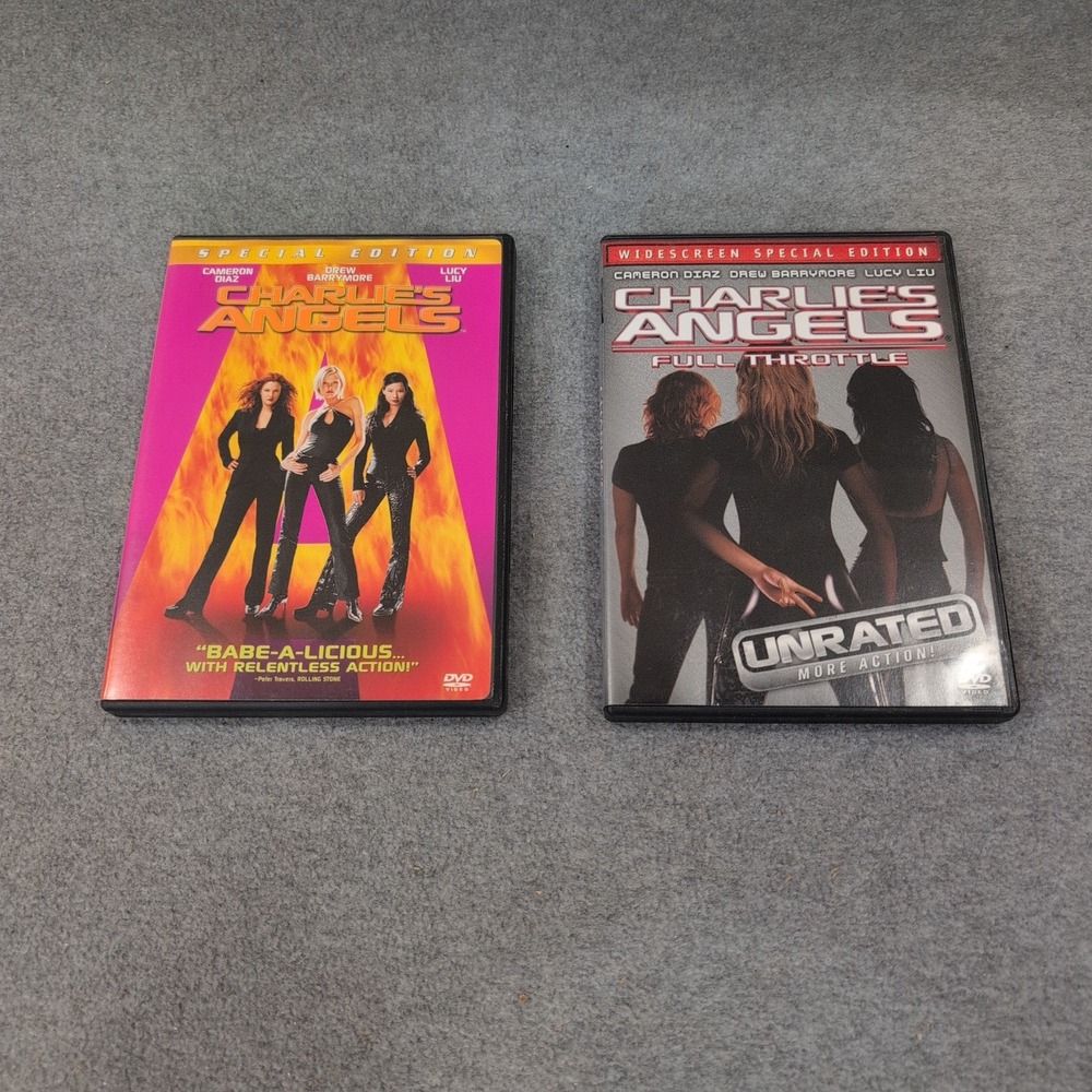 Charlies Angels & Full Throttle Unrated DVD Bundle Special Edition Movie Lot